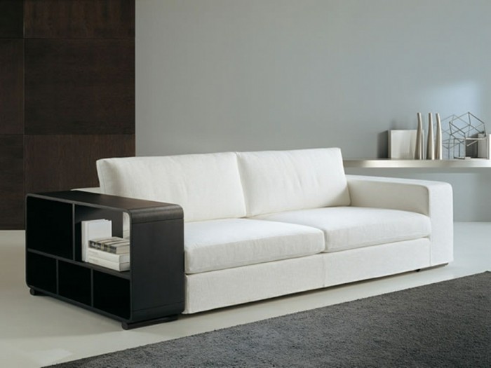 designer sofa weiß mit einem schwarzen akzent