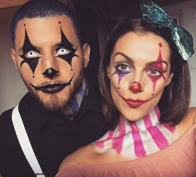 karneval schminken fasching schminktipps für Partner make up clown