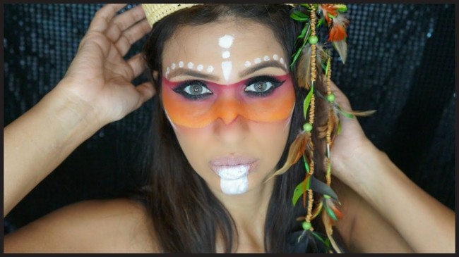 make up karneval gesicht indianerin schminken fasching