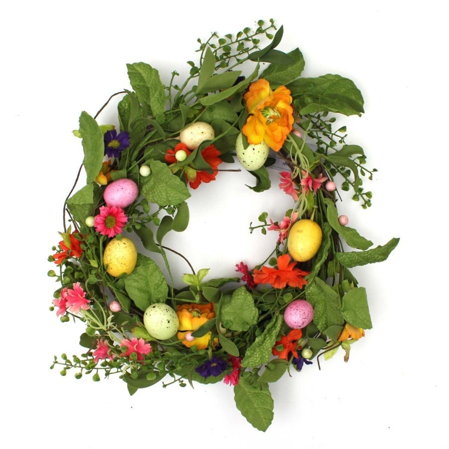 Osterkranz basteln aus Blumen, um Frühling und Ostern zu begrüßen