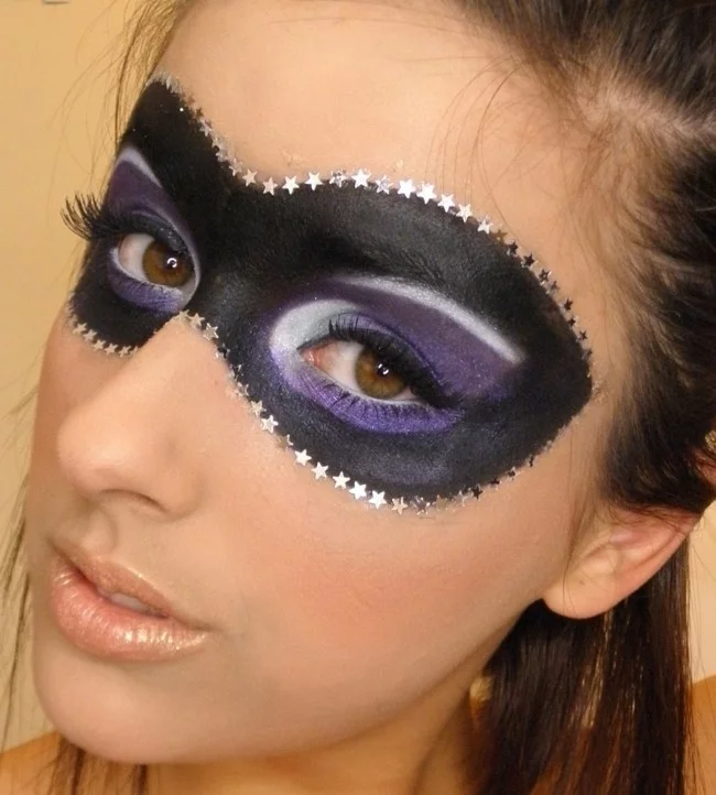 schminken fasching domino maske make up ideen karneval