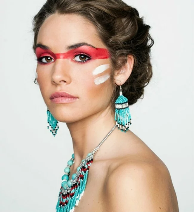 schminken fasching schminktipps indianerin