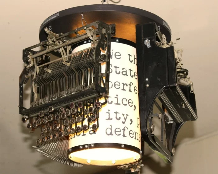 upcycling ideen diy lampenschirm schreibmaschine