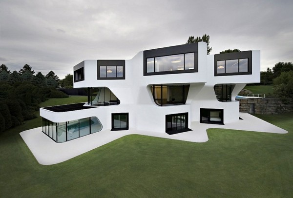 moderne architektur schwarz weiße fassadengestaltung