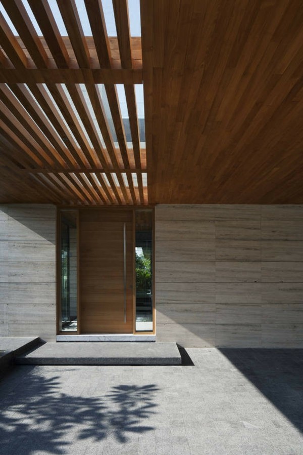 moderne fassadengestaltung holz und beton design