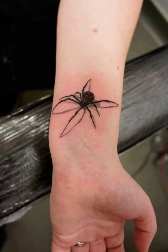 3d Spinne als Tattoo Handgelenk Design
