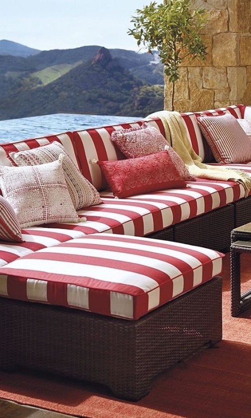 Gestaltung Ideen  weiche rot-weiß  Outdoor-Möbel