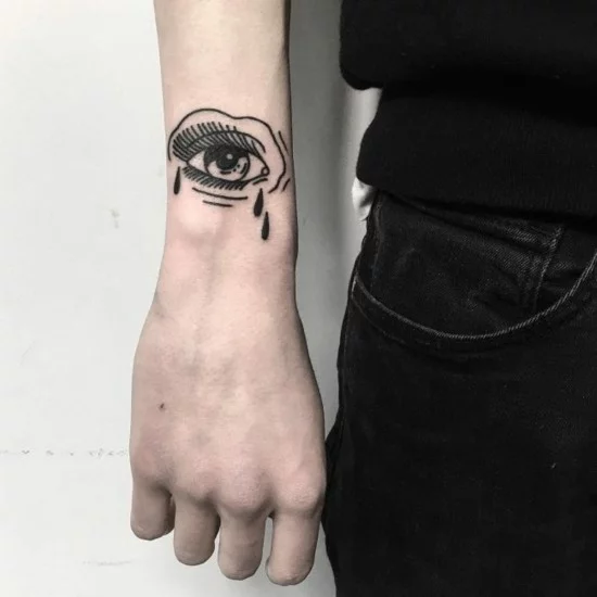 weinendes Auge als Tattoo Handgelenk Design