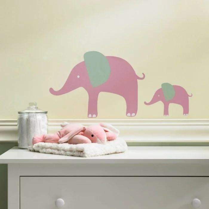 babyzimmer deko ideen elefanten wanddeko