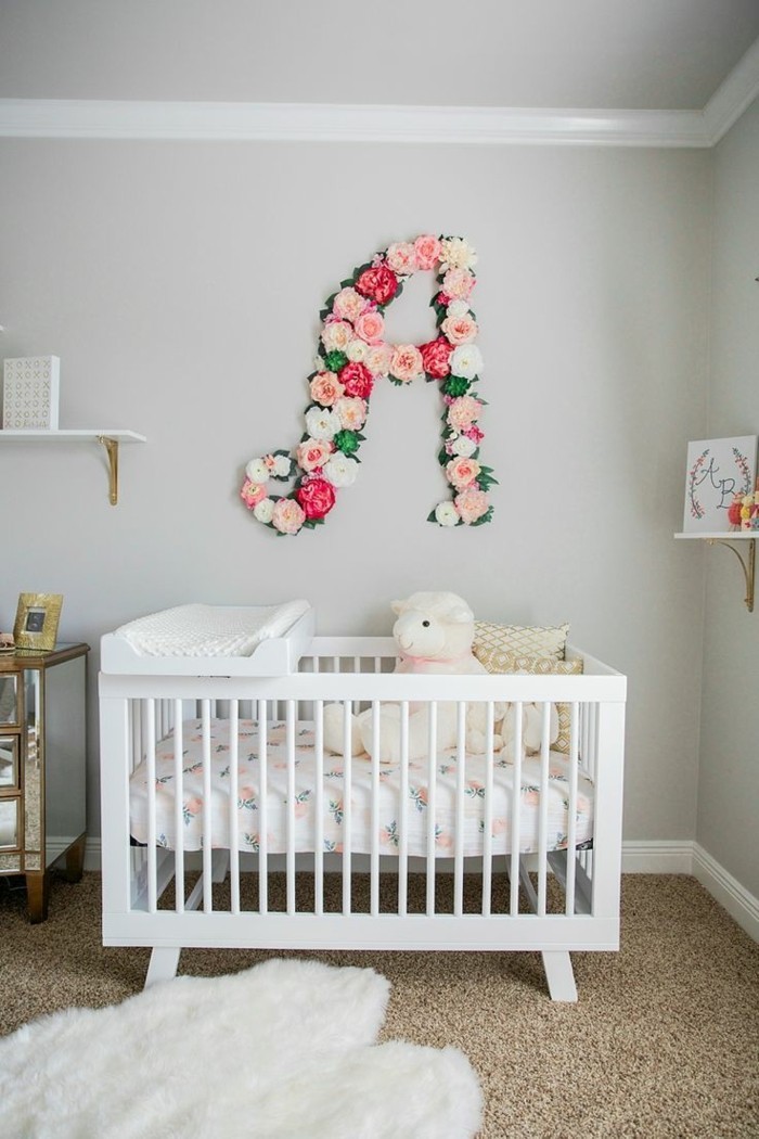 babyzimmer deko ideen frische wanddekoration schöner boden helle wandfarbe