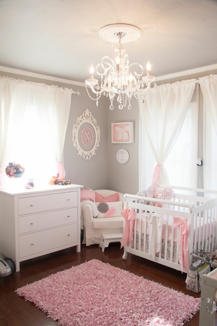 babyzimmer ideen mädchen passende farben rosa weiß