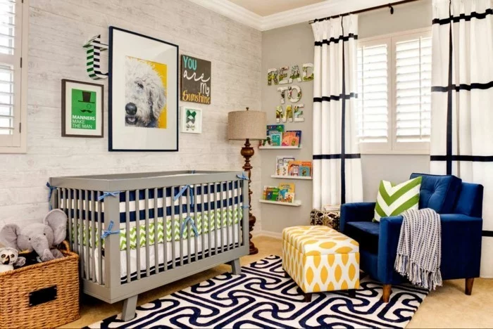 babyzimmer ideen verschiedene muster farbig