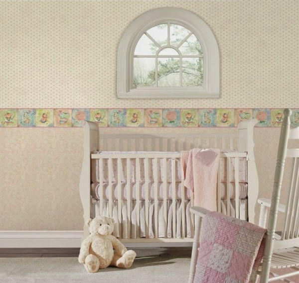 bordüre babyzimmer lebenslustig schönes wanddesign
