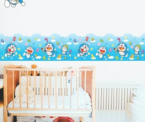 bordüre babyzimmer lustige motive helle wände aufpeppen