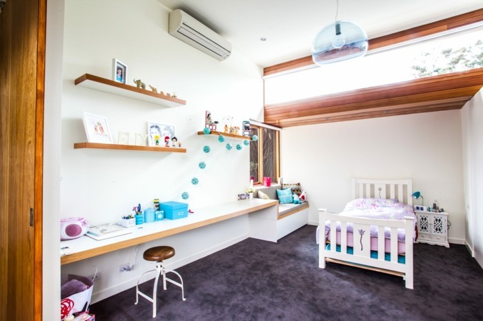 farbgestaltung kinderzimmer mädchenzimmer einrichten ideen hlle wände dunkler boden