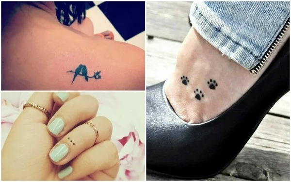 kleine Tattoos für Frauen mit unterschiedlichen Motiven