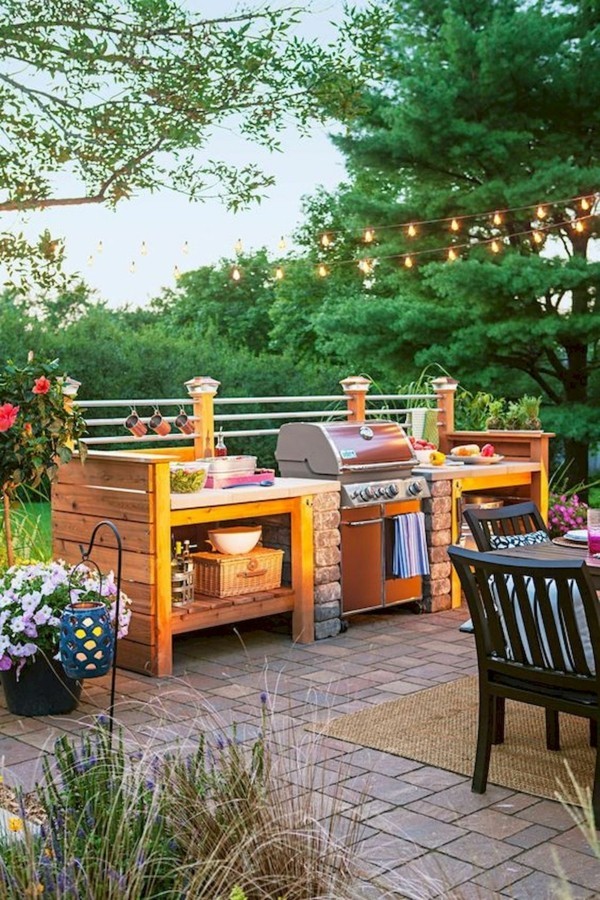 outdoor küche garten lounge helle farben