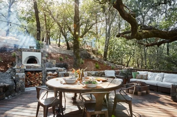 outdoor küche garten lounge rustikale idee