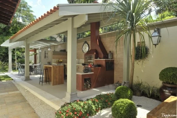 outdoor küche garten lounge vorgarten idee