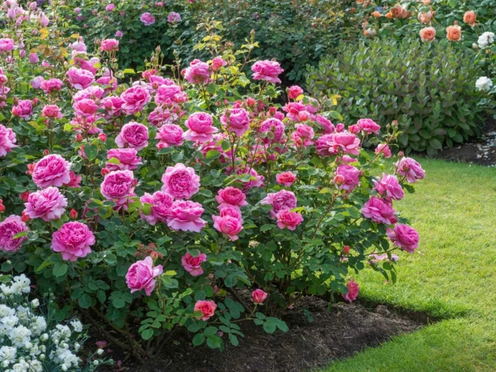 englische Rasenkante für die schönen Rosen im Garten 