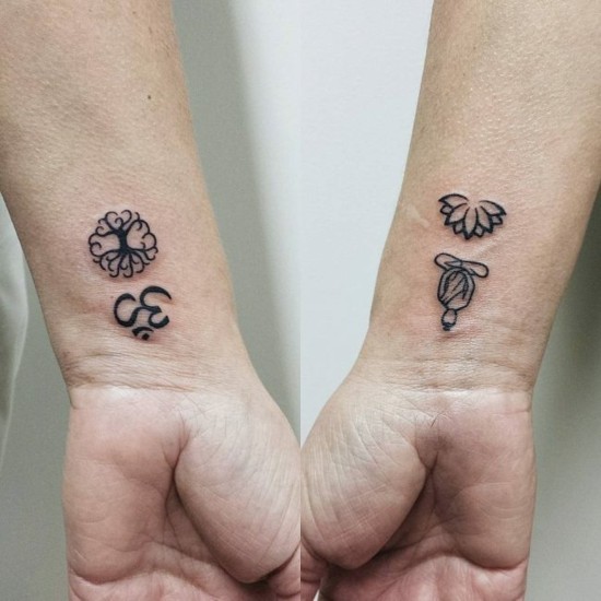 tattoo handgelenk ideen kleine buddha tätowierung