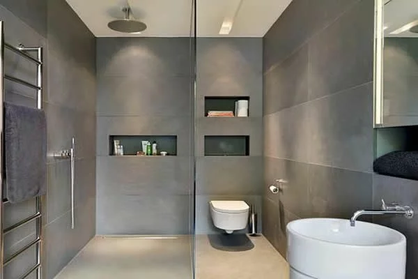 schöne graue wände bad neu gestalten