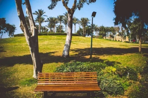Grüne Landschaft Picknick Platz Ali-Azhar Park Kairo