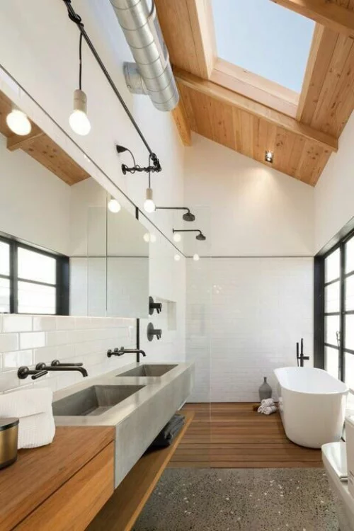 Holz im Bad auf dem Dachboden viele tolle Gestaltungsideen