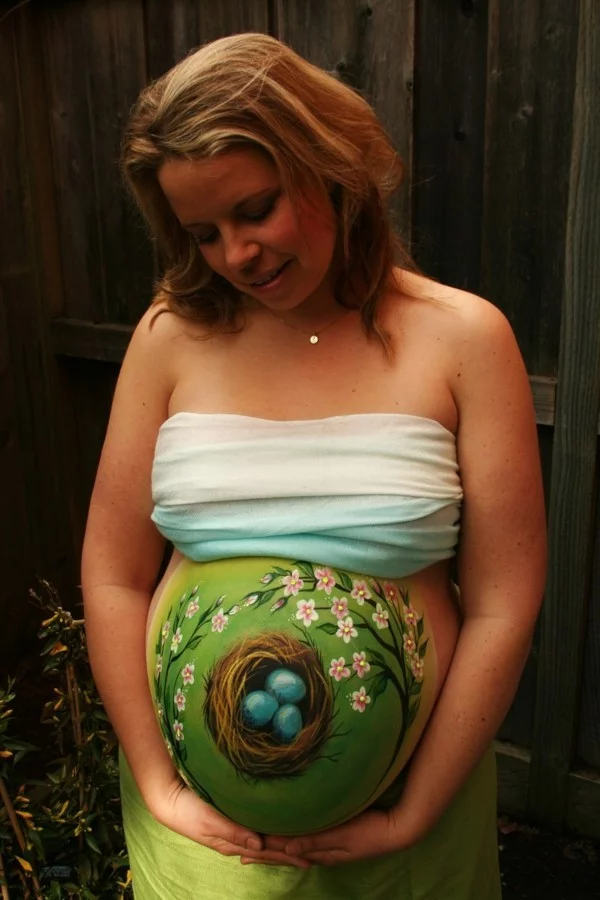 babybauch bemalen fotoshooting ideen schwanger