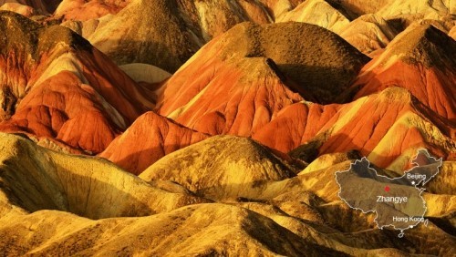 China Naturschönheiten Sandsteingebilde überraschende Farbenvielfalt