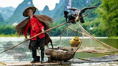 China Naturschönheiten idyllische Szenen Fluss Li