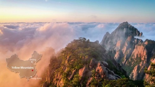China besuchen die Gelben Berge atemberaubend schön beliebtes Reiseziel