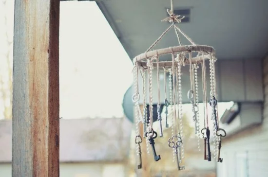 alte Schlüssel als Teile fürs DIY Windspiel 