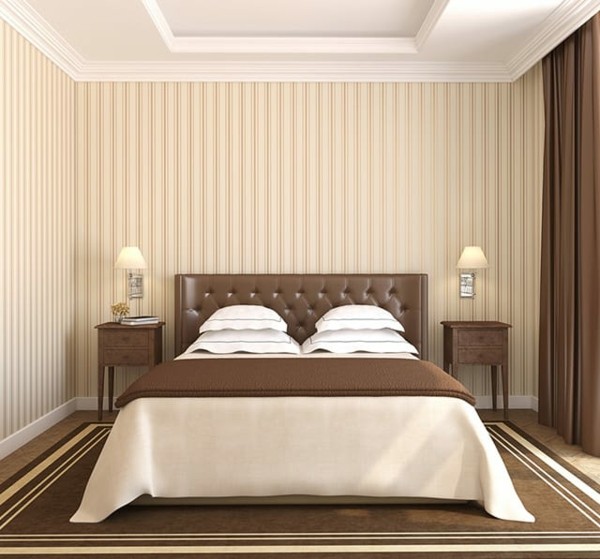 brauntöne schlafzimmer symmetrisch gestalten