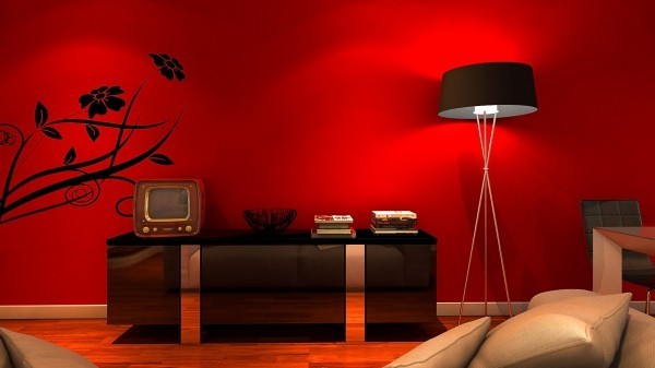 Moderne Wohnzimmer-Farben - Trendge Einrichtungsideen in Grün und Rot