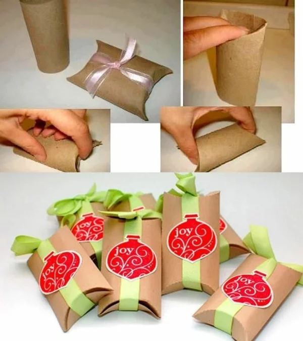 geschenkverpackungen basteln ausgefallene weihnachtsdeko selber machen