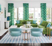 Moderne Wohnzimmer-Farben  – Trendge Einrichtungsideen in Grün und Rot