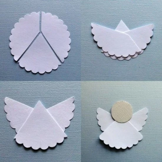 kleine engel basteln aus filzpapier
