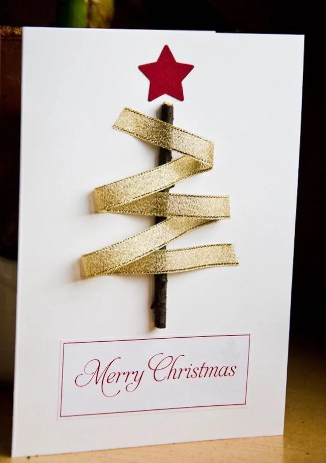 stilisierter tannenbaum weihnachtskarten basteln