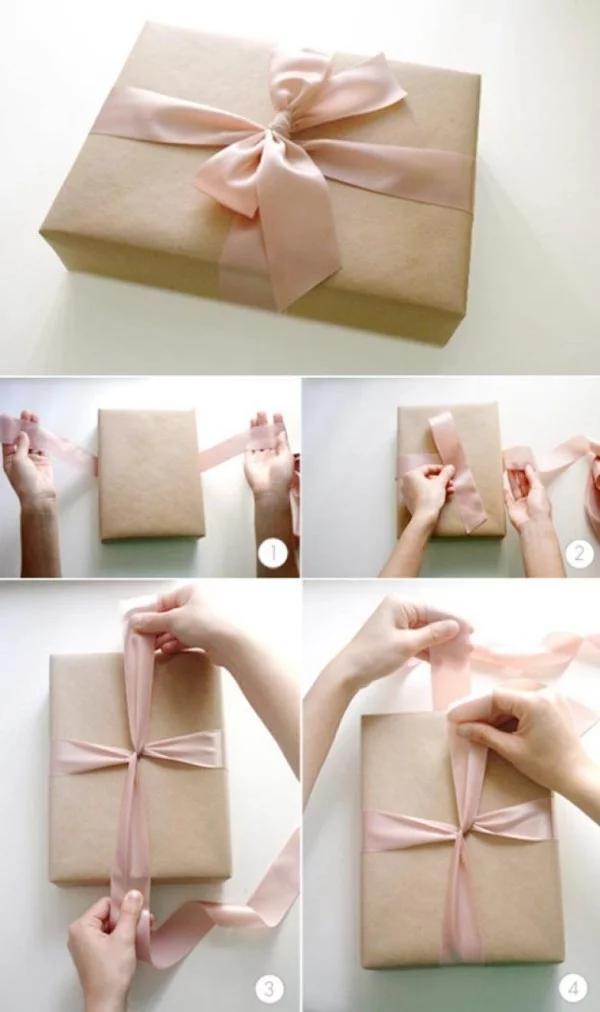 umwickeln der verpackung geschenkpapier