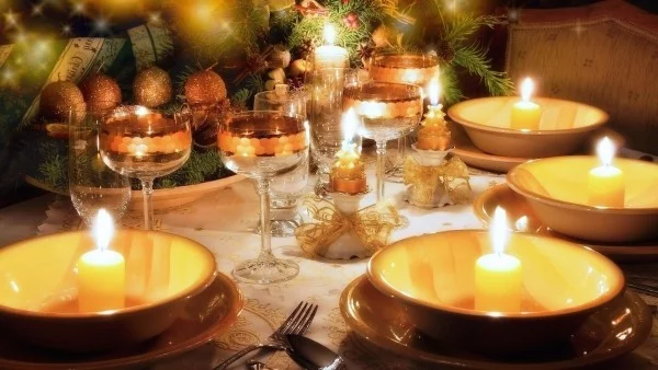 weihnachtliche Tischdeko warmes licht
