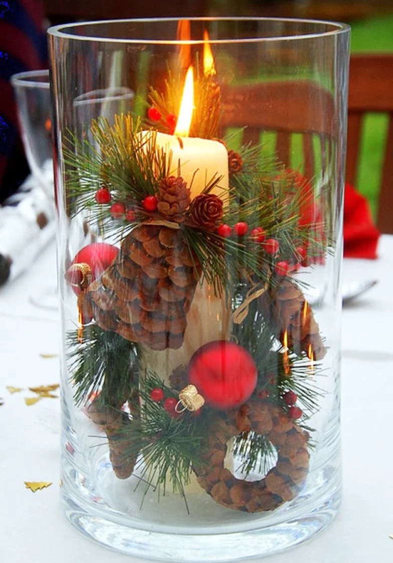 weihnachtsbastelideen eichel im glas