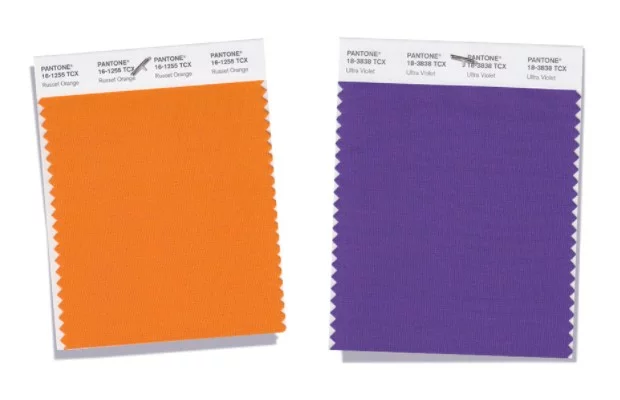 moderne violett und orange trendfarben damenmode pantone