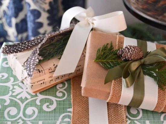 notenpapier verpackungen skandinavische weihnachtsdeko