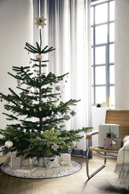 skandinavische weihnachtsdeko ideen christbaumschmuck