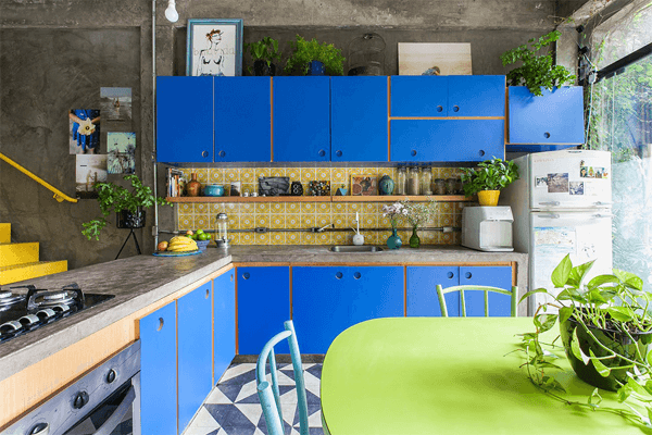blaue küchenschränke Küchentrends