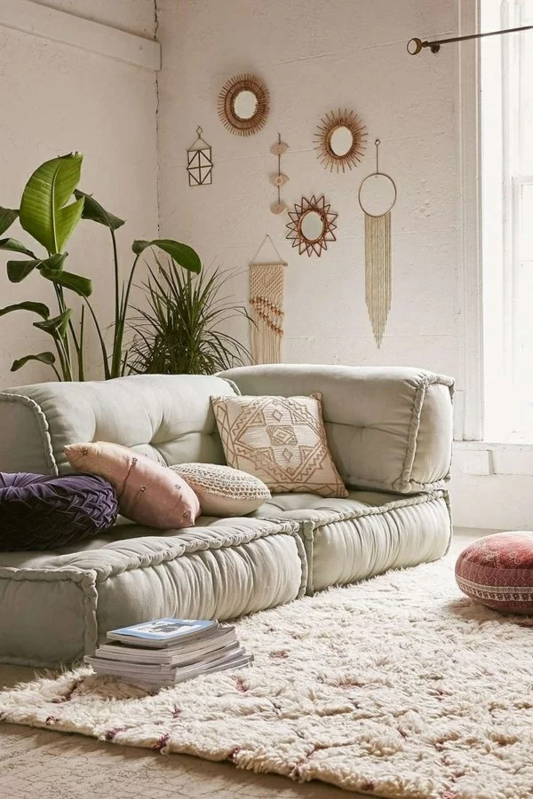 orientalisch einrichten bodenkissen sofa