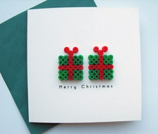 bügelperlen weihnachtskarten basteln mit kindern