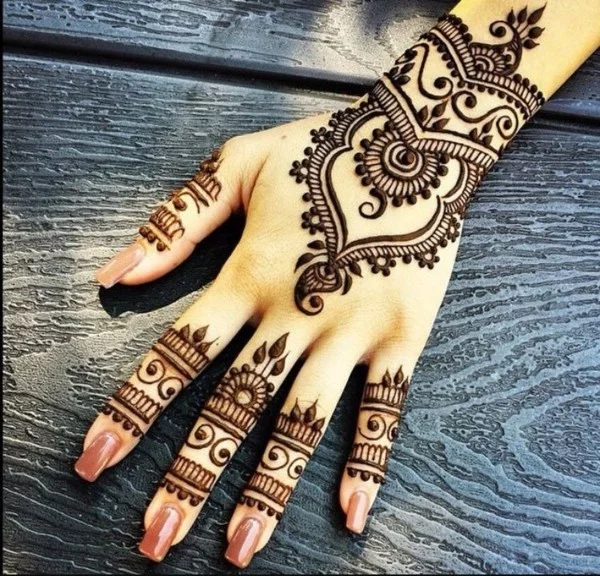hand finger tattoo ideen mit henna