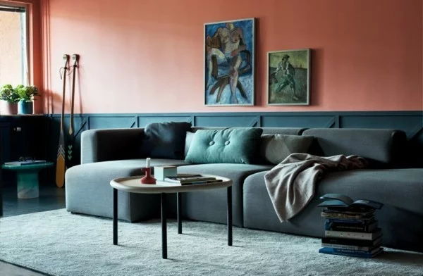 pantone farbe des jahres 2019 living coral wohnzimmer wandfarben ideen